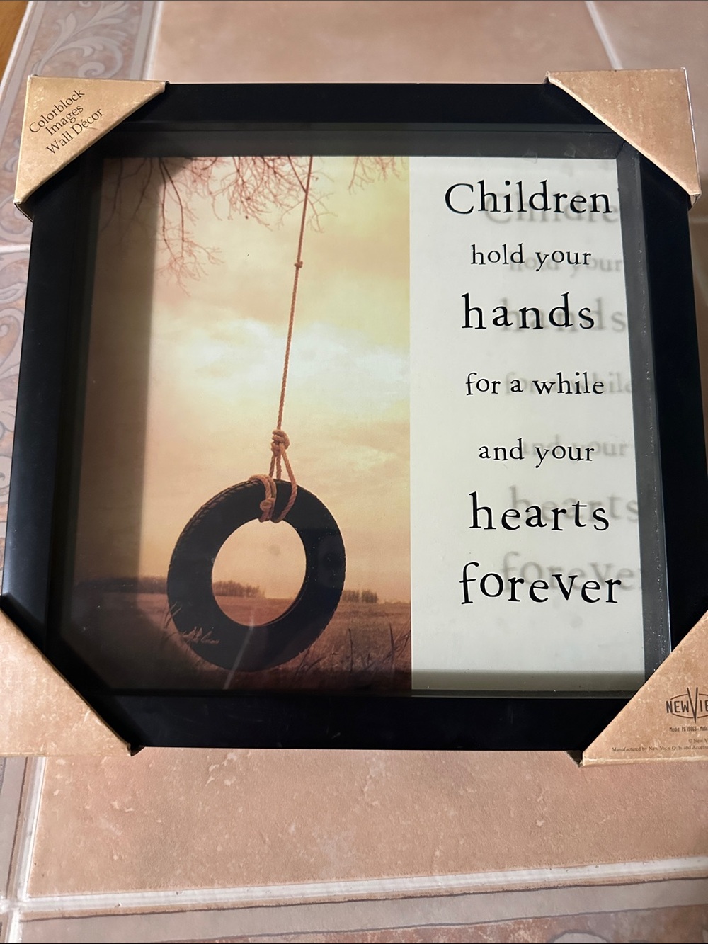NWT Children Hold Your Hands Wall Art - Black Frame